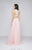 Colors Dress - 1734 Two Piece Floral Pantsuit with Skirt Panel in Pink