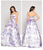 Colors Dress - 1826 Two-Piece Floral Print Ballgown In Purple