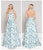 Colors Dress - 1837 Printed Halter A-line Dress In Green and White