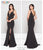 Colors Dress - 1903 Adorned Sheer Panel Sleeveless Gown In Black