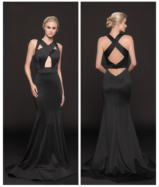 Colors Dress - 1934 Sleeveless V-neck Trumpet Dress In Black