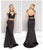 Colors Dress - 1950 Two Piece High Halter Sheath Dress In Black