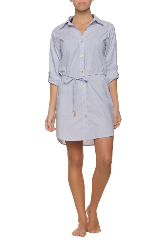 SHIRT DRESS-MARINA STRIPE