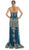 Scalloped Neck Gilded Long Prom Gown