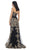 Scalloped Neck Gilded Long Prom Gown
