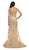 Scalloped Neck Gilded Long Prom Gown