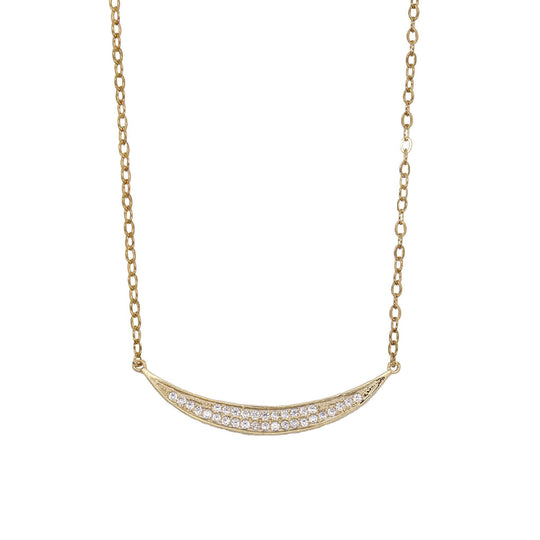 Rachael Ryen -  Pave Crescent Necklace in Gold