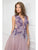 Cristallini - SKA 842 Embellished Deep V-neck Ballgown In Purple