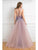 Cristallini - SKA 842 Embellished Deep V-neck Ballgown In Purple