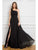 Cristallini - SKA 848 One Shoulder Ruched A-line Dress In Black