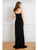 Cristallini - SKA 854 Lace Halter Long A-line Dress In Black