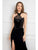 Cristallini - SKA 855 Lace Halter Velvet Trumpet Dress In Black