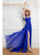 Cristallini - SKA 863 Ribbon Detailed Sweetheart A-line Dress In Blue