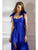 Cristallini - SKA 863 Ribbon Detailed Sweetheart A-line Dress In Blue