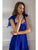 Cristallini - SKA 863 Ribbon Detailed Sweetheart A-line Dress In Blue
