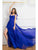 Cristallini - SKA 863 Ribbon Detailed Sweetheart A-line Dress In Blue