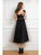 Cristallini - SKA 871 Embroidered Illusion Bateau A-line Dress In Black