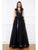Cristallini - SKA923 Embellished V-neck Ballgown In Black