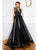 Cristallini - SKA923 Embellished V-neck Ballgown In Black