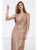 Cristallini - SKA940 Sequined Deep V-neck Sheath Dress In Pink