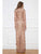 Cristallini - SKA940 Sequined Deep V-neck Sheath Dress In Pink
