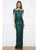 Cristallini - SKA945 Embellished Asymmetric Sheath Dress In Green