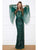 Cristallini - SKA945 Embellished Asymmetric Sheath Dress In Green