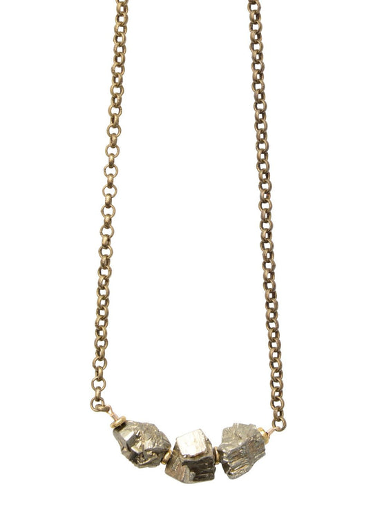 Medium Pyrite Rocker Necklace