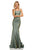 Sherri Hill - 52614 Sexy Lace Up Back Fitted Dress In Green