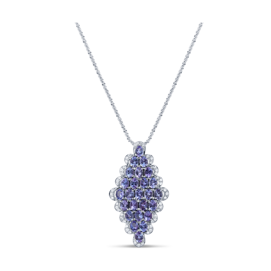 Tanzanite and Diamond Pendant in 18k Yellow Gold