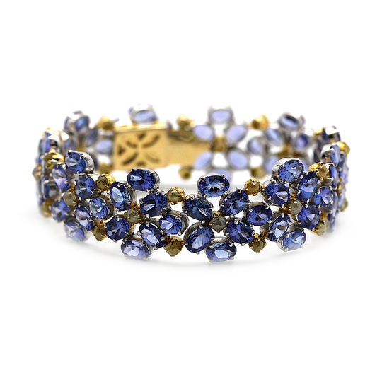 Tresor Collection - Tanzanite & Color Diamond Bracelet in 18kt Yellow Gold