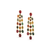 18K Yellow Gold Earring with Multicolor Tourmaline and Diamond