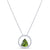 Peridot and Diamond Pendant In 18K White Gold