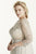 Terani Couture - M2210W Quarter Sleeve Beaded Mesh Long Dress In Silver and Neutral