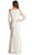 Cold Shoulder Ivory Evening Dress