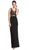 Floral Embroidered Long Column Formal Dress