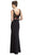 Floral Embroidered Long Column Formal Dress
