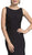 Long Black Sheath Formal Dress with Illusion Back