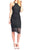 Donna Mizani - Black Racer Front Diamond Midi Dress