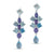 Tanzanite,Aquamarine And Diamond Earring in 18kt Yellow Gold