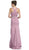 Cut-In Shoulder Long Evening Dress with Train