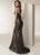 Jasz Couture - 6300 Sheer Side Paneled Fitted Evening Dress In Black