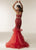 Jasz Couture - 6242 Two Piece Strapless Beaded Mermaid Gown In Red