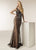 Jasz Couture - 6245 Beaded Plunging Sleeveless Gown In Neutral and Gray