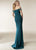 Jasz Couture - 6250 Fitted Off Shoulder Evening Dress In Blue and Green