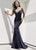 Jasz Couture - 6289 Fitted High Halter Trumpet Gown In Blue