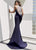 Jasz Couture - 6289 Fitted High Halter Trumpet Gown In Blue