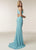 Jasz Couture - 6291 Fitted Halter Gown with Slit In Blue