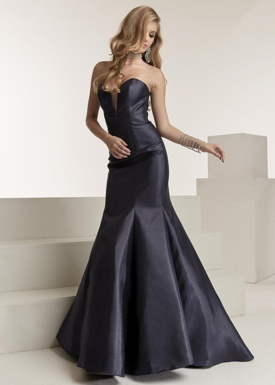 Jasz Couture - 6305 Strapless Fitted Mermaid Gown In Blue