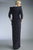 Basix - D5301L Puff Sleeve Plunging Surplice Sheath Gown in Blue